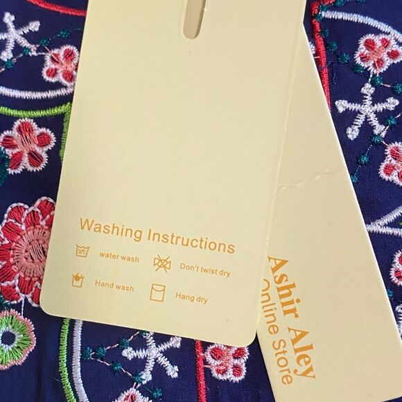 Ashir Aley 100% Cotton Embroidered Bohemian Loose Fitting Top - Picture 12 of 13